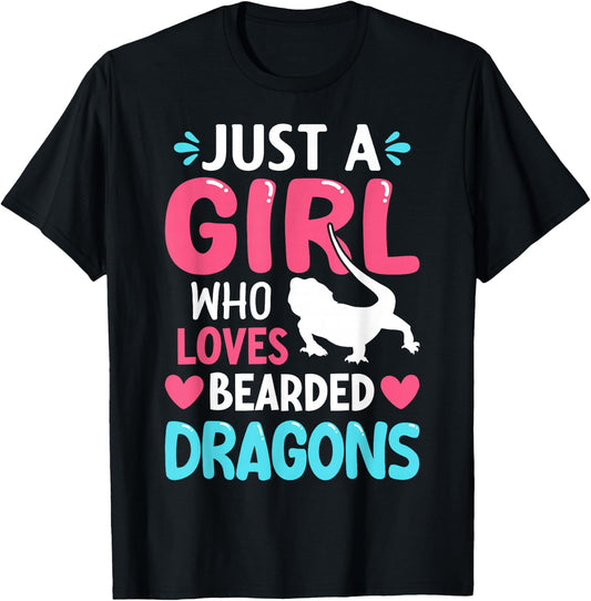 Just A Girl Who Loves Bearded Dragons T-Shirt - T-Shirt | Black