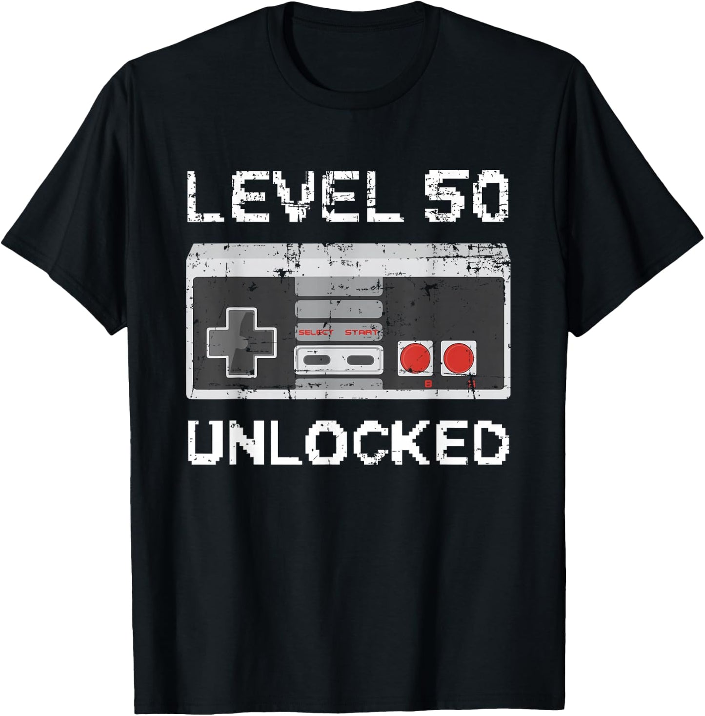 Level 50 Unlocked 50th Birthday 50 Years Old T-Shirt - T-Shirt | Black