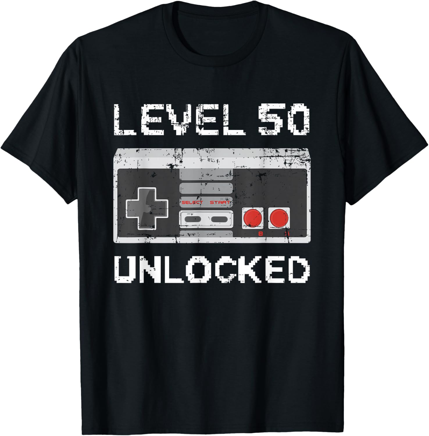 Level 50 Unlocked 50th Birthday 50 Years Old T-Shirt - T-Shirt | Black