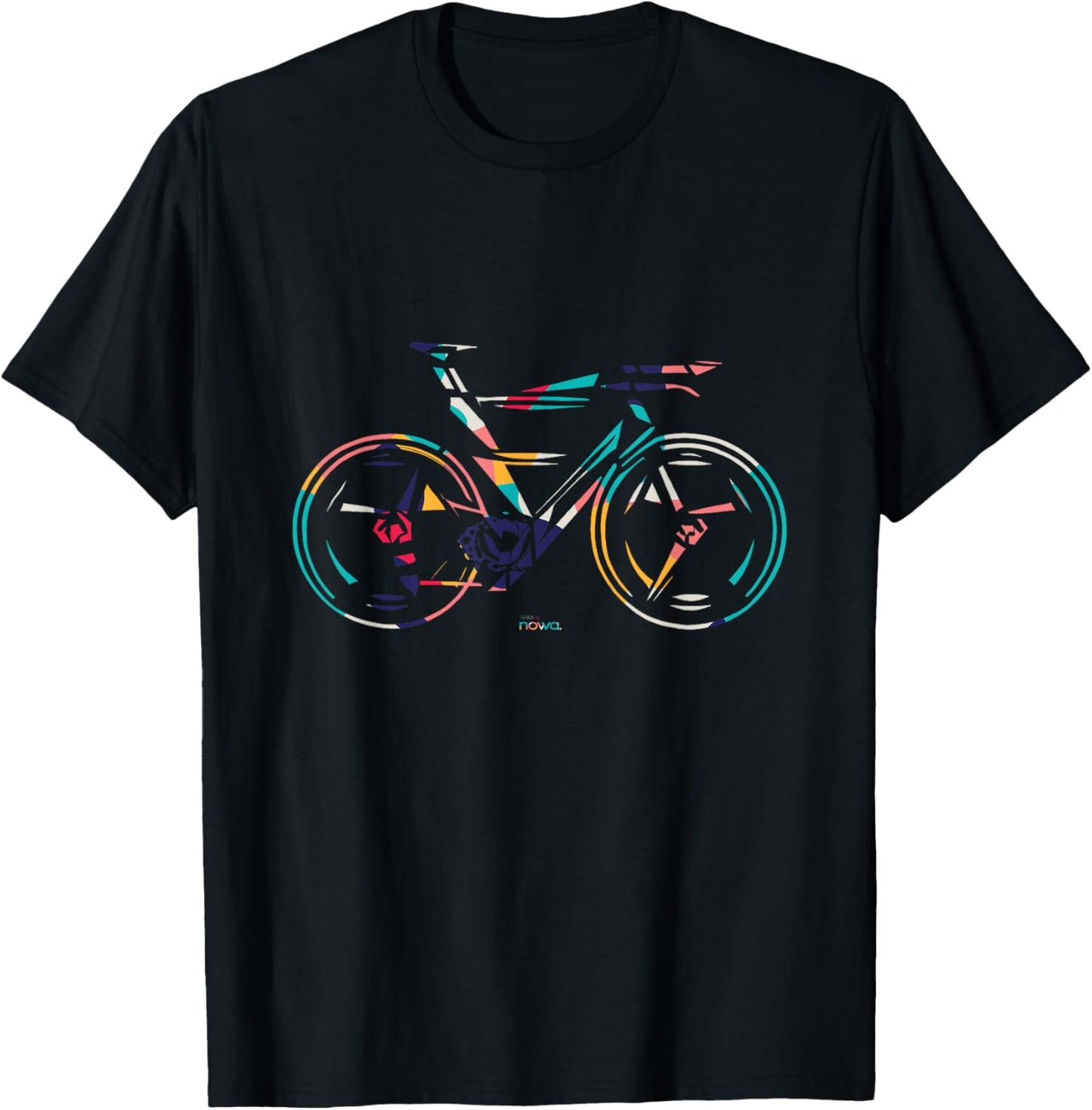 Bicycle Racing Bike in the Colours of the Rainbow , black T-Shirt - T-Shirt | Black