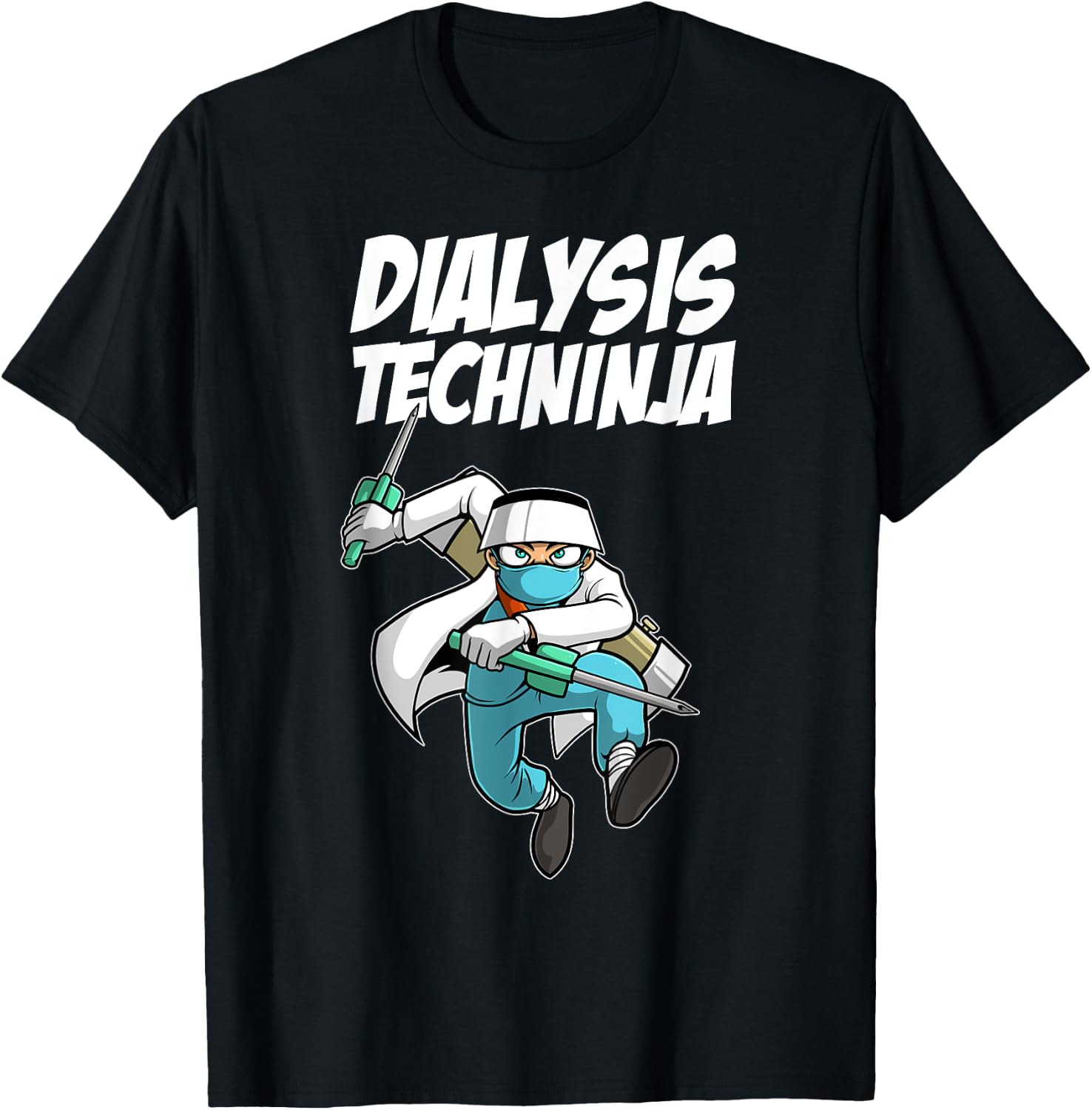 Cool Dialysis Technician Women Ninja Dialysis Tech T-Shirt - T-Shirt | Black