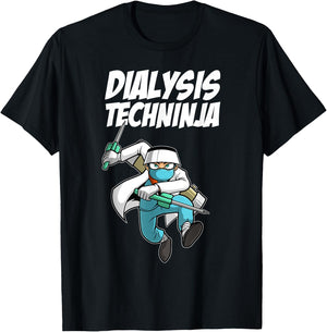 Cool Dialysis Technician Women Ninja Dialysis Tech T-Shirt - T-Shirt | Black