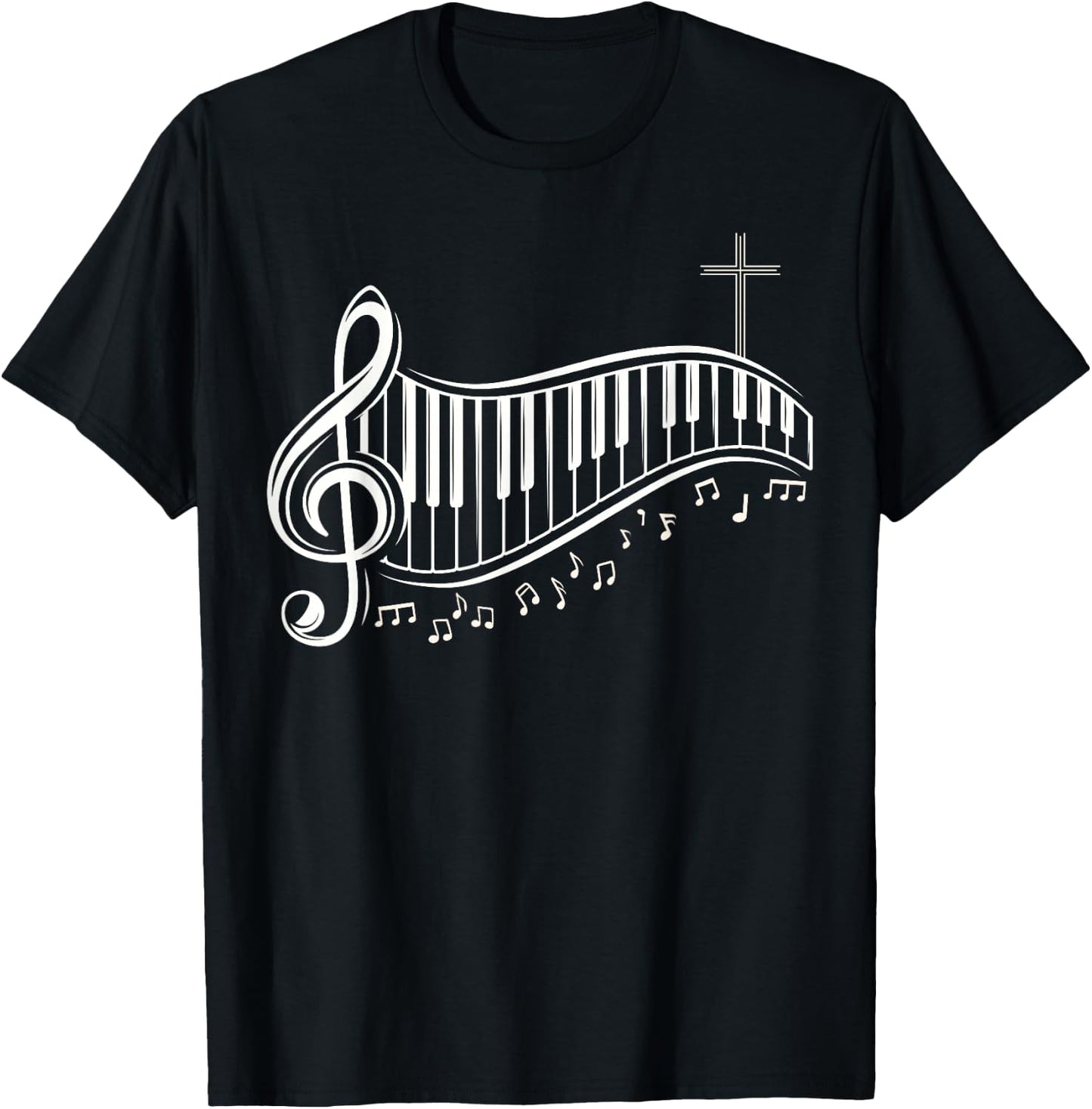 Christian Worship Music Choir Piano Pianist Piano Player T-Shirt - T-Shirt | Black
