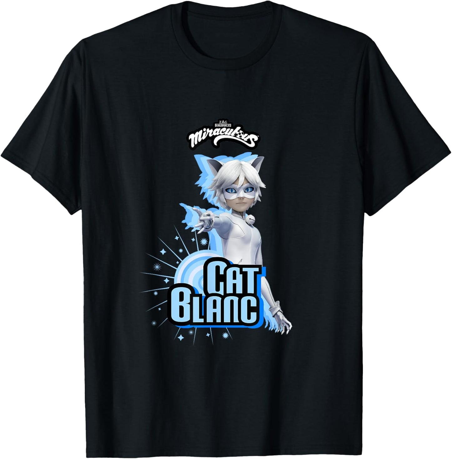 Miraculous Ladybug Villains Collection Cat Blanc T-Shirt - T-Shirt | Black
