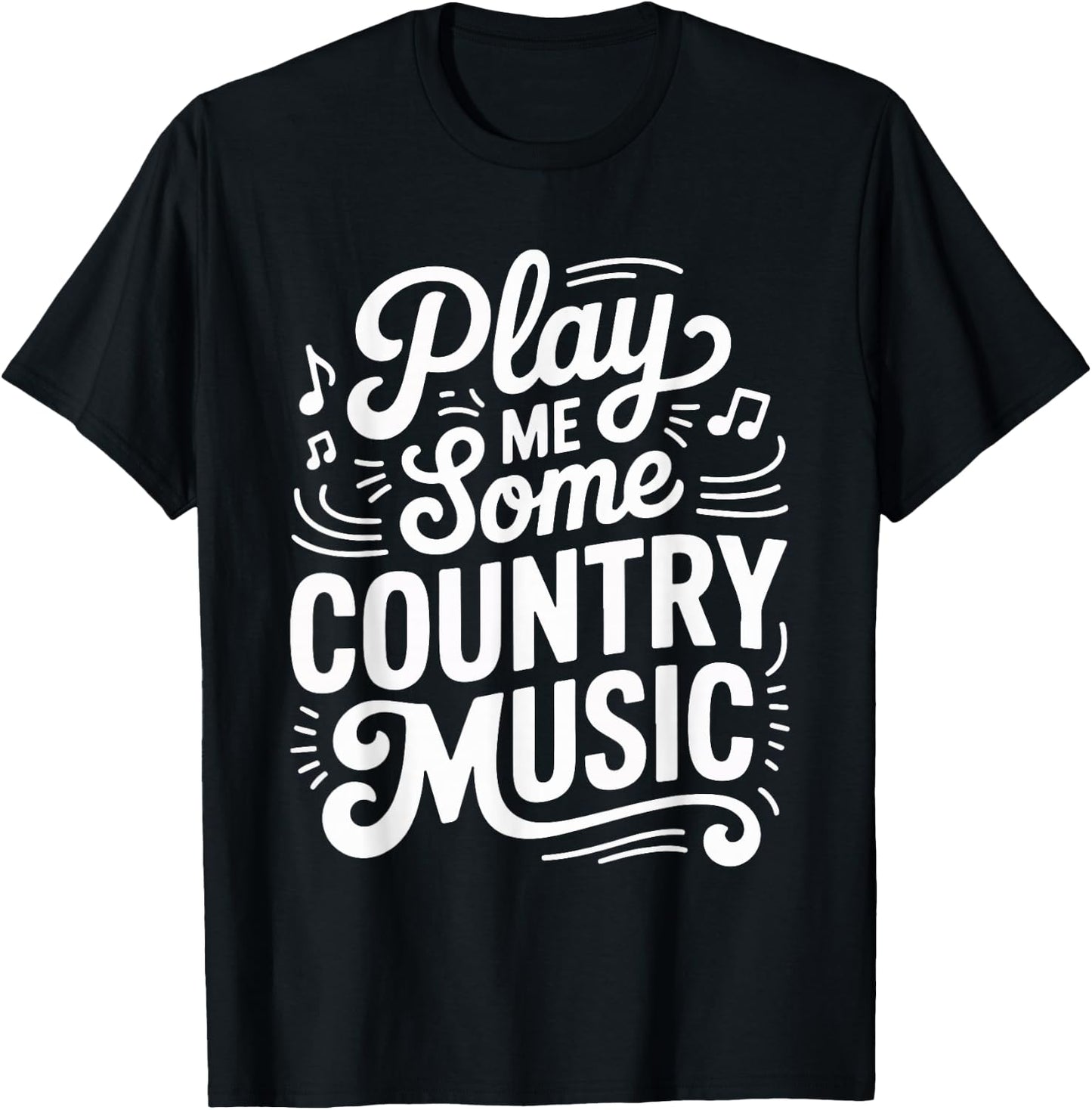 Play Me Some Country Music Classic Sunset T-Shirt - T-Shirt | Black