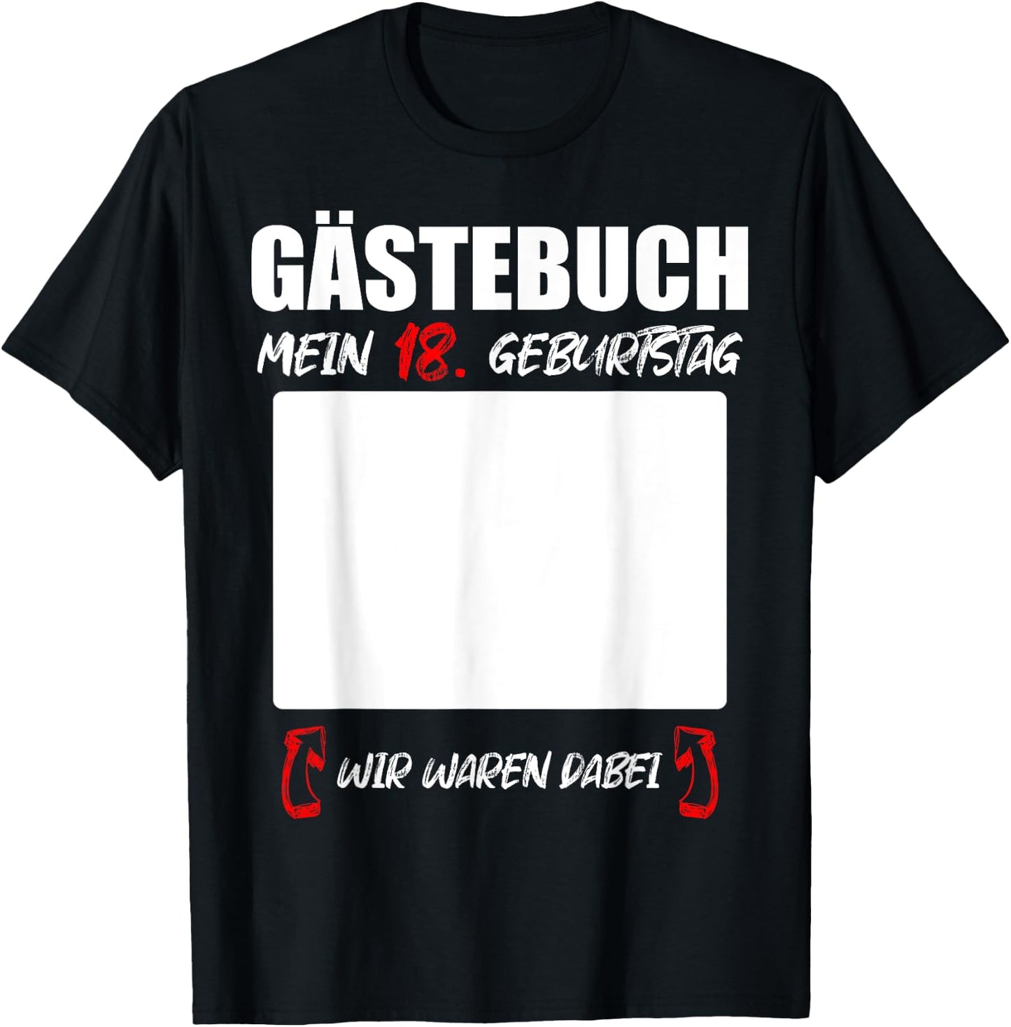 Gästebuch 18. Geburtstag Unterschriften Party T-Shirt - T-Shirt | Black