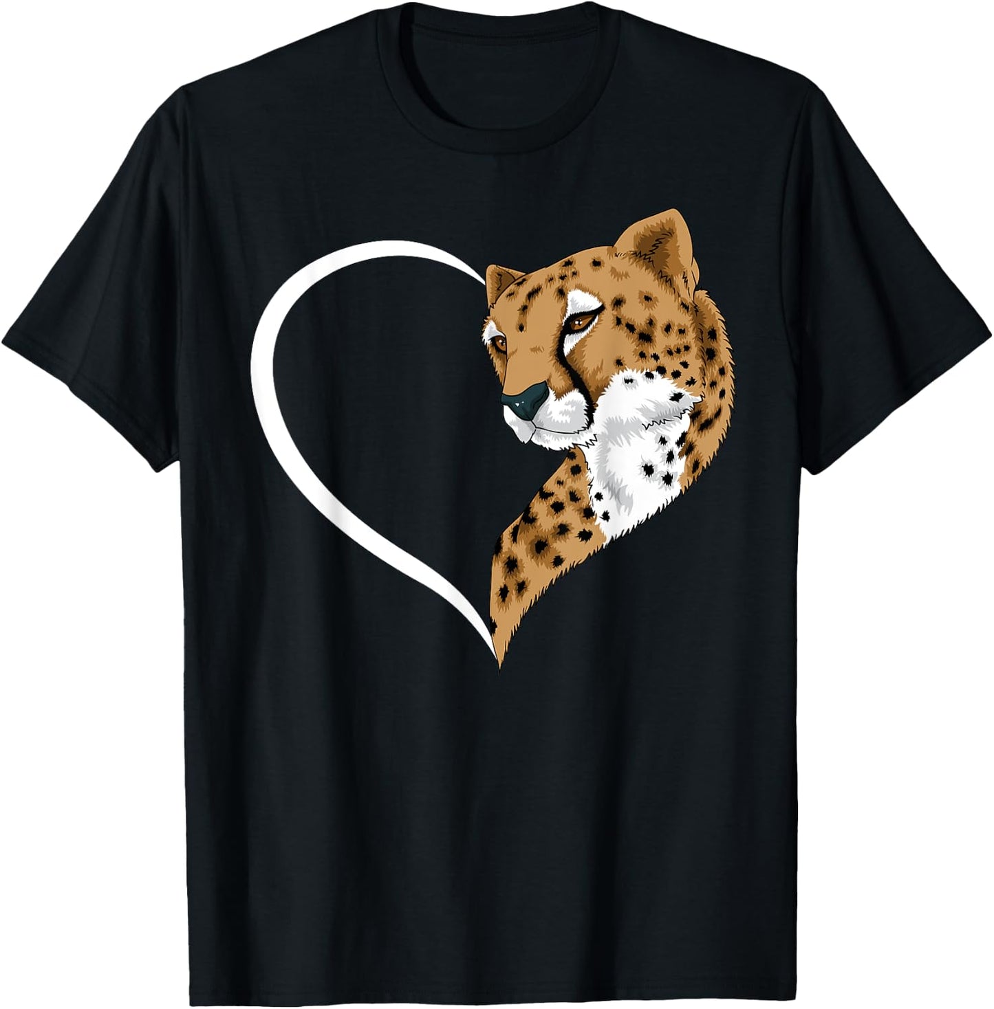 Cheetah Shirts Girls Kids Heart Cute Cheetah T-Shirt - T-Shirt | Black
