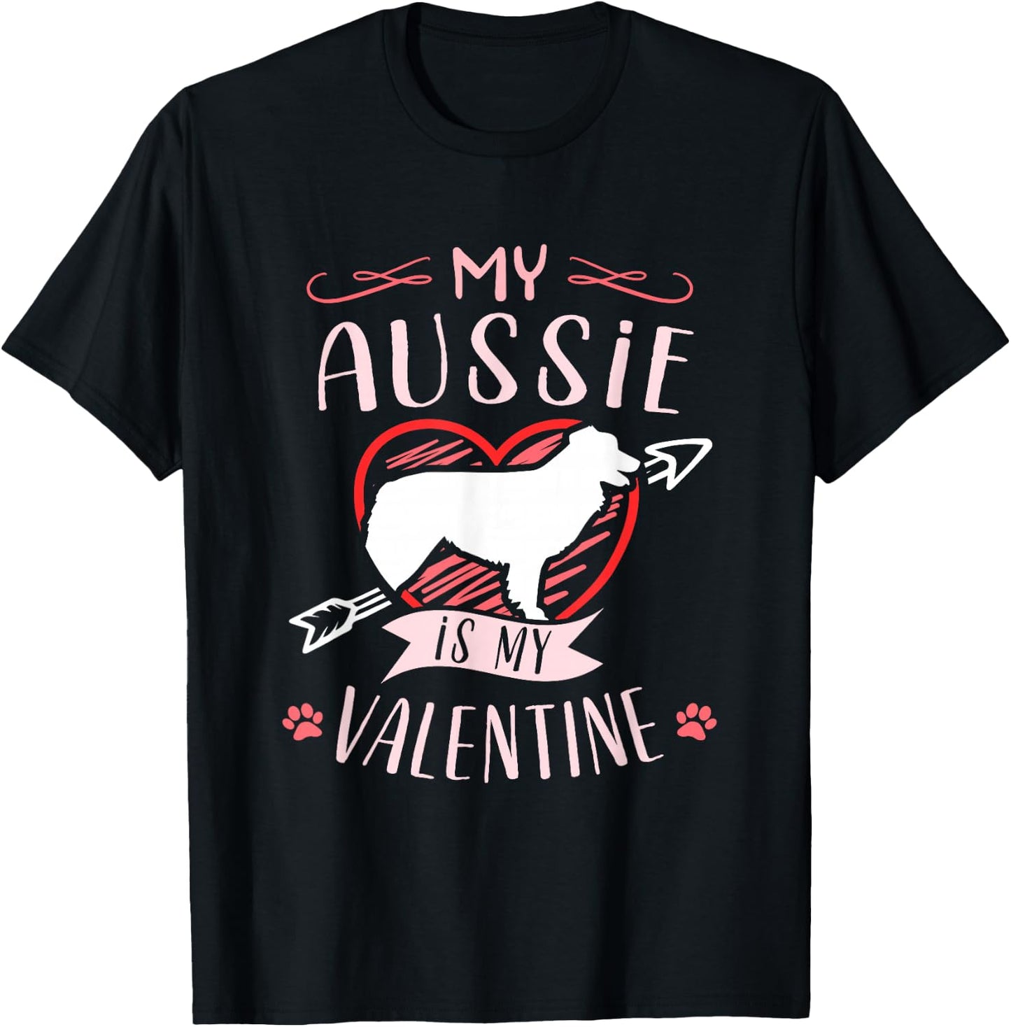 Valentine's day - Australian shepherd Dog Valentine T-Shirt - T-Shirt | Black