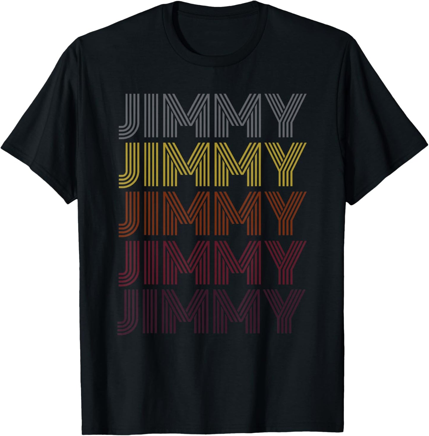 Jimmy Name Personalized Retro Vintage Birthday Gift T-Shirt - T-Shirt | Black