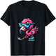 Cool Ice Hockey Flamingo With Attitude T-Shirt - T-Shirt | Black