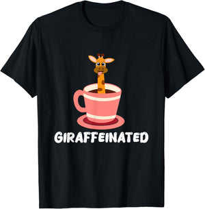 Giraffeinated Coffee Giraffe Zookeeper Zookeeping Animal T-Shirt - T-Shirt | Black