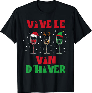 Long live winter wine humor christmas man beauf amateur wine T-Shirt - T-Shirt | Black