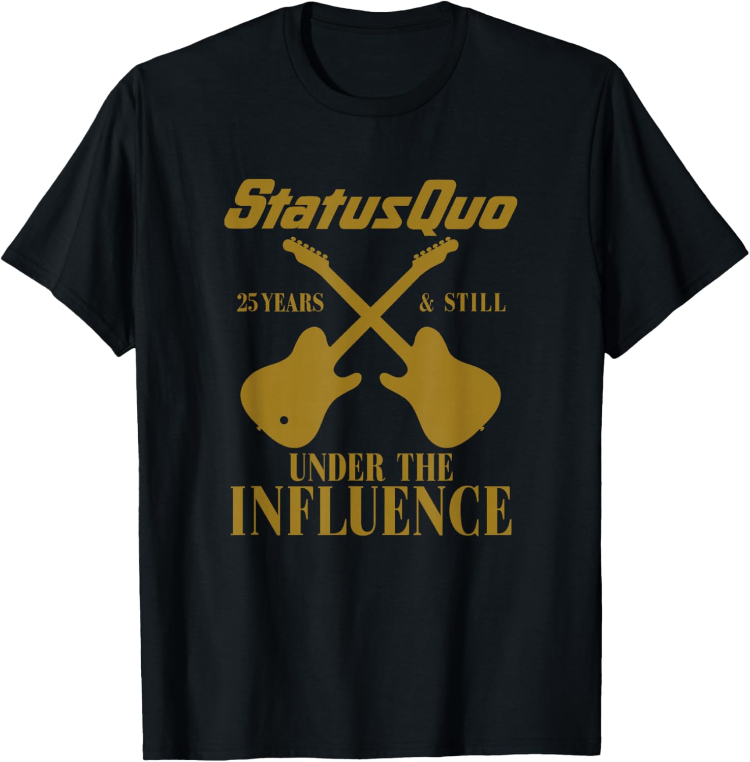 Status Quo Influence Guitars Black T-Shirt - T-Shirt | Black