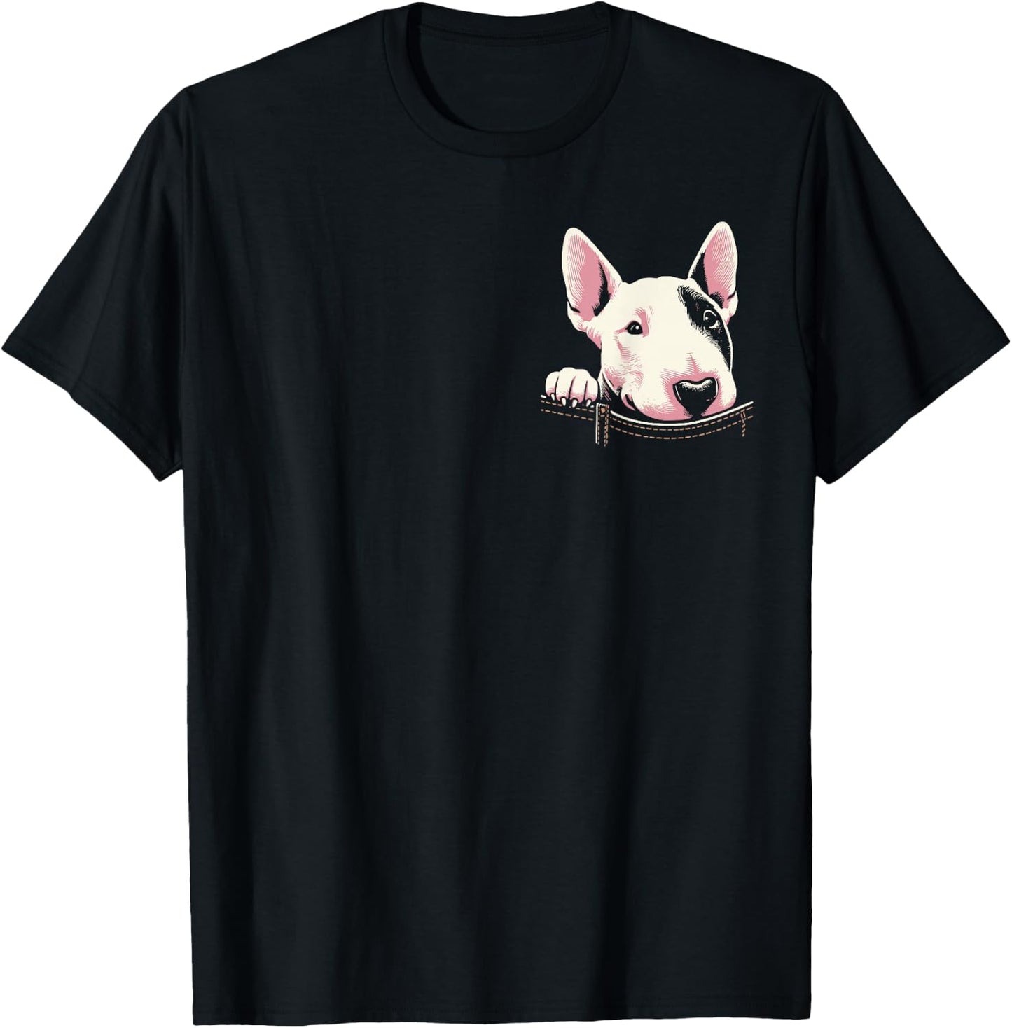 Cute Bull Terrier Scout Dog Graphic Design T-Shirt - T-Shirt | Black