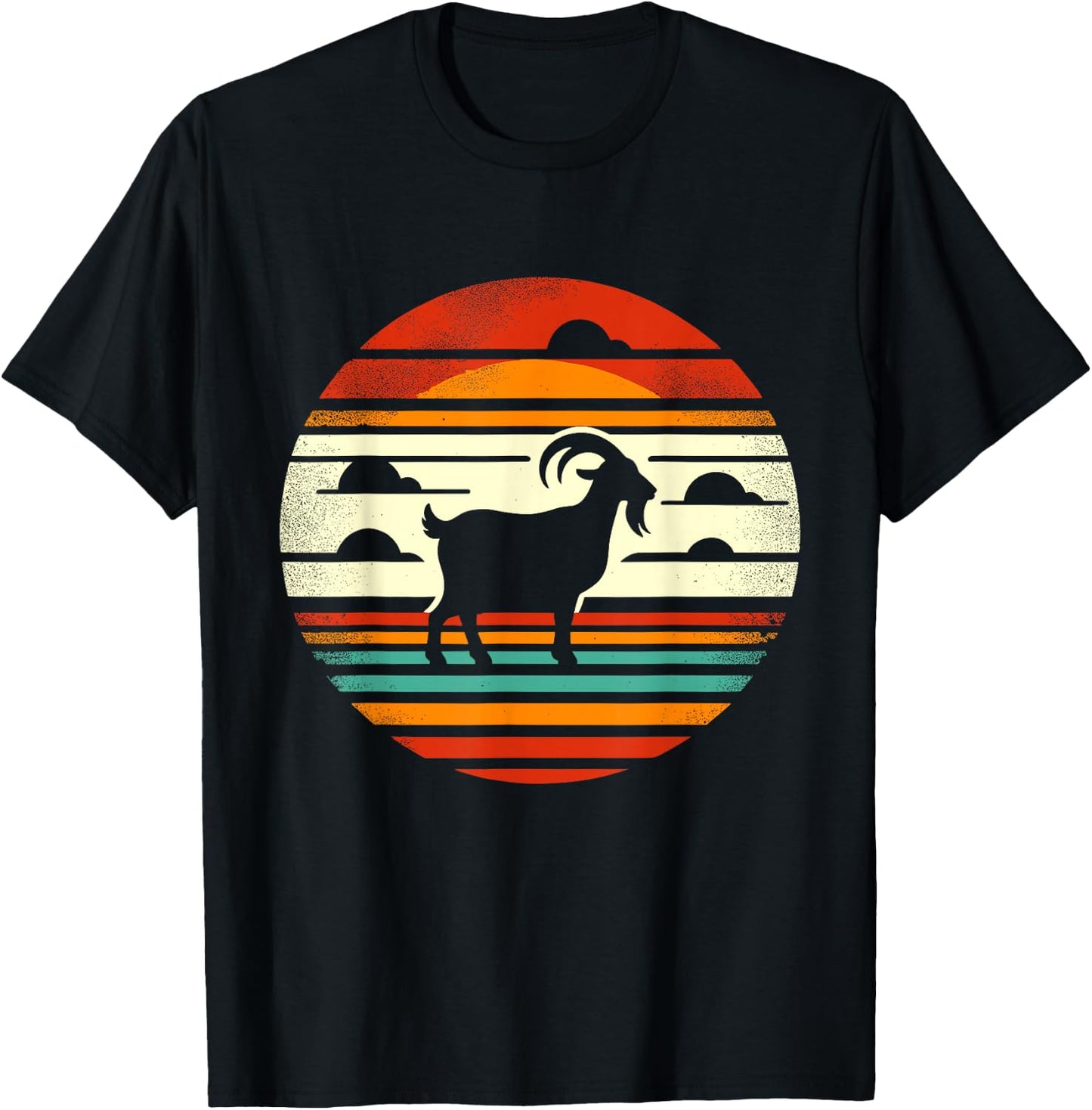 Retro Sunset Goat T-Shirt - T-Shirt | Black