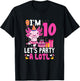 10th Birthday Shirt For Girls Axolotl 10 Year Old Birthday T-Shirt - T-Shirt | Black