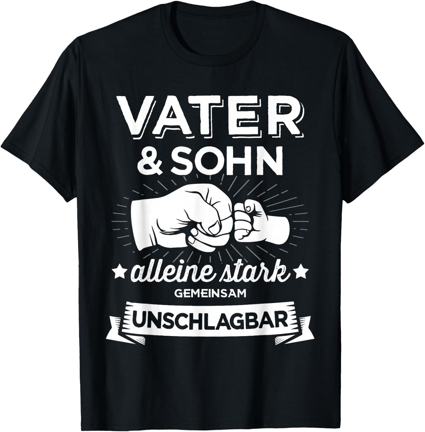 Papa & Sohn stark unschlagbar für Vater Vatertag Geburtstag T-Shirt - T-Shirt | Black