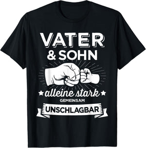 Papa & Sohn stark unschlagbar für Vater Vatertag Geburtstag T-Shirt - T-Shirt | Black
