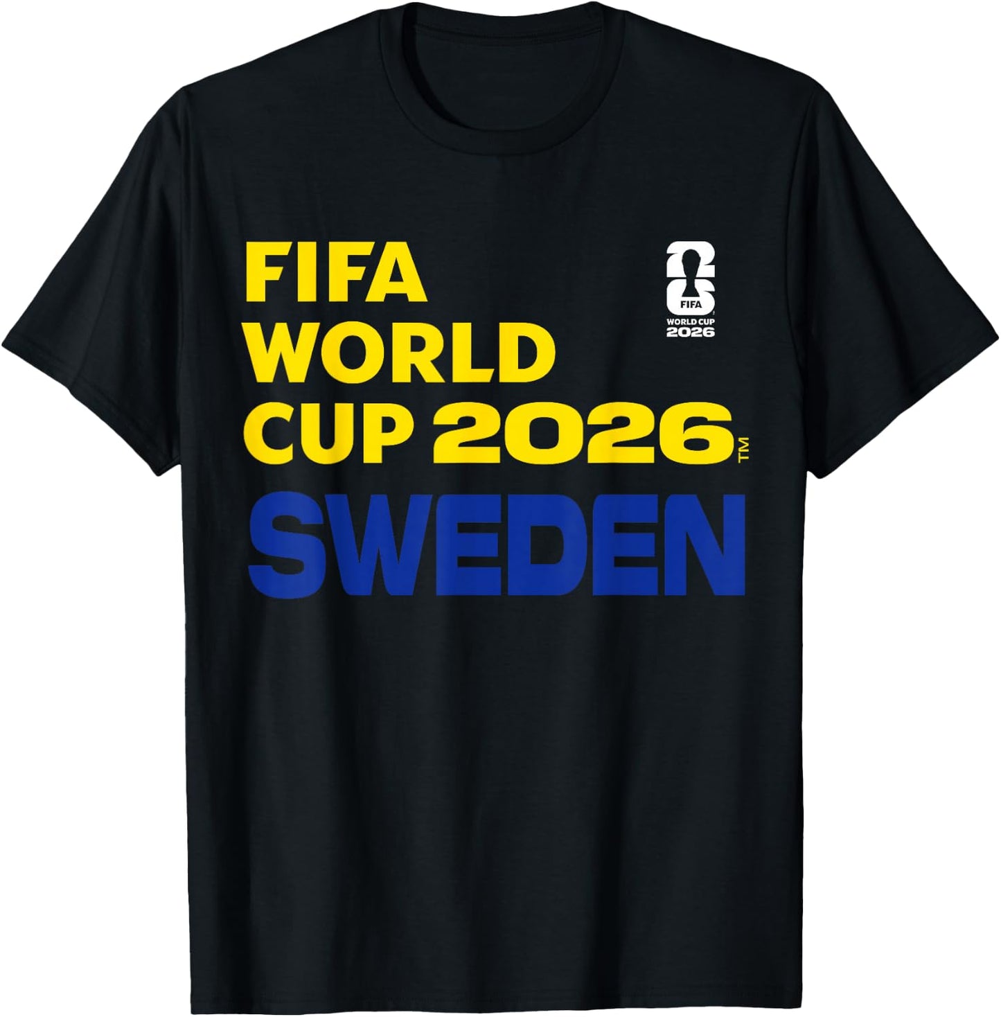 FIFA World CUP26 Sweden Block Letters T-Shirt - T-Shirt | Black