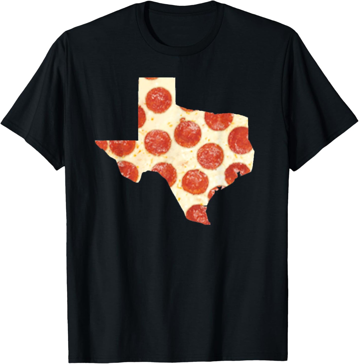 Texas Pizza Shirt Pepperoni Pizza State T-Shirt - T-Shirt | Black