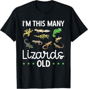 Children's Reptile Lizard Birthday T-Shirt - T-Shirt | Black