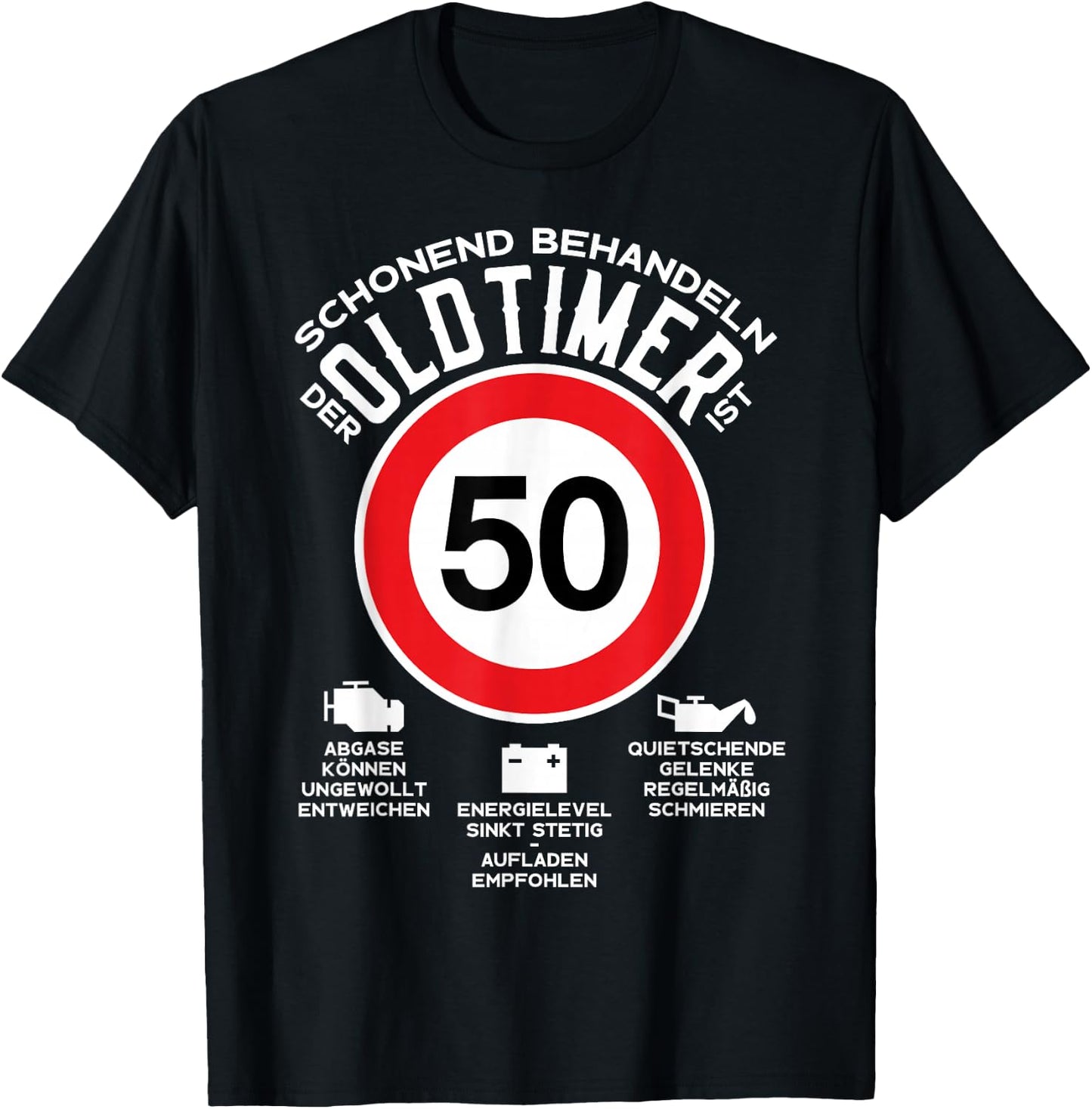 TEMPO 50 YEARS GENTLE TREATING OLDTIMER 50th BIRTHDAY , black T-Shirt - T-Shirt | Black