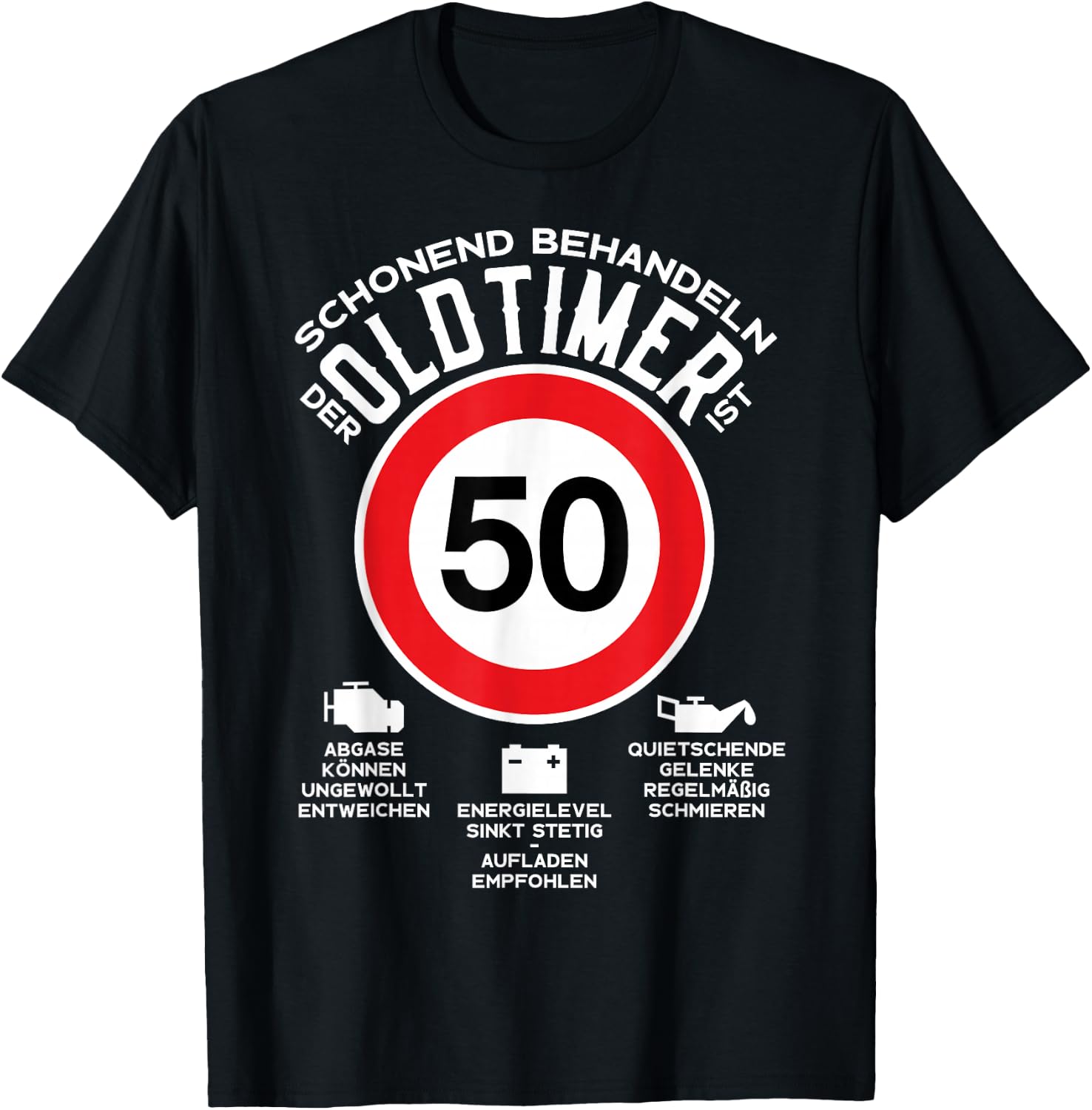 TEMPO 50 YEARS GENTLE TREATING OLDTIMER 50th BIRTHDAY , black T-Shirt - T-Shirt | Black