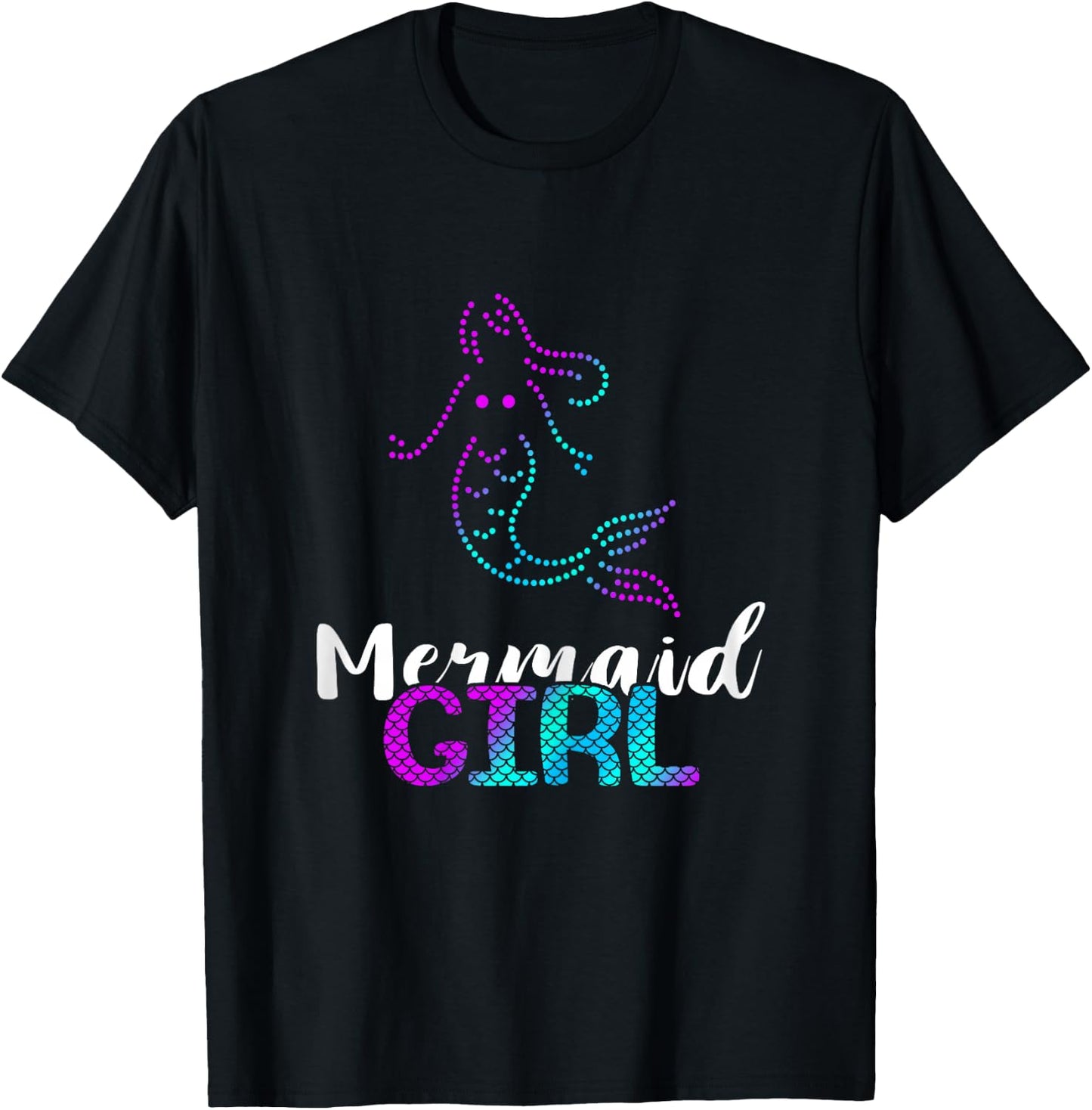 Aqua Mermaid Girl Clamshell Sea Creature Mermaid Love T-Shirt - T-Shirt | Black