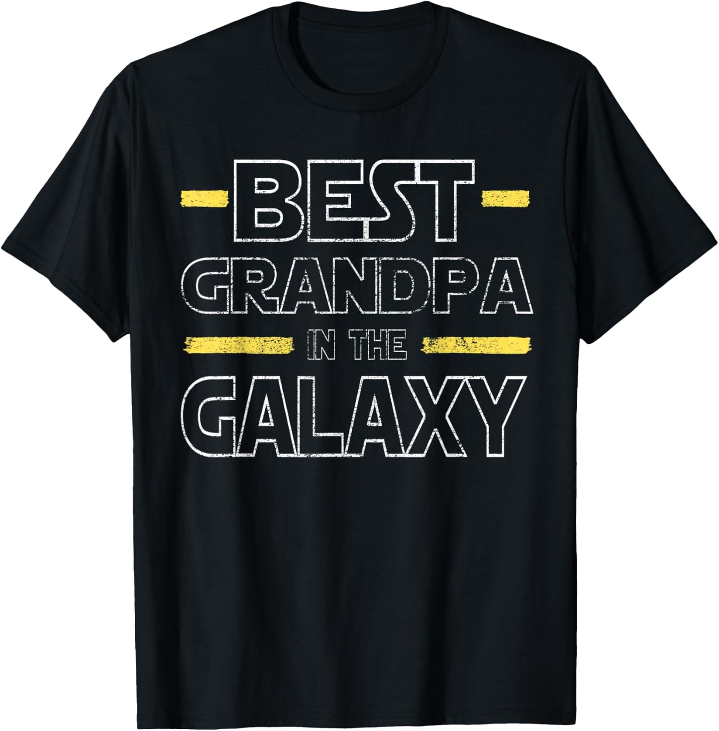 Best Grandpa in the Galaxy - Funny Grandpa Birthday Gift T-Shirt - T-Shirt | Black