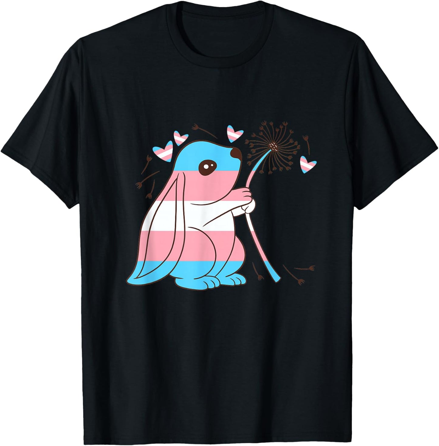 Transgender Bunny Dandelion Transsexual Transgender Pride T-Shirt - T-Shirt | Black