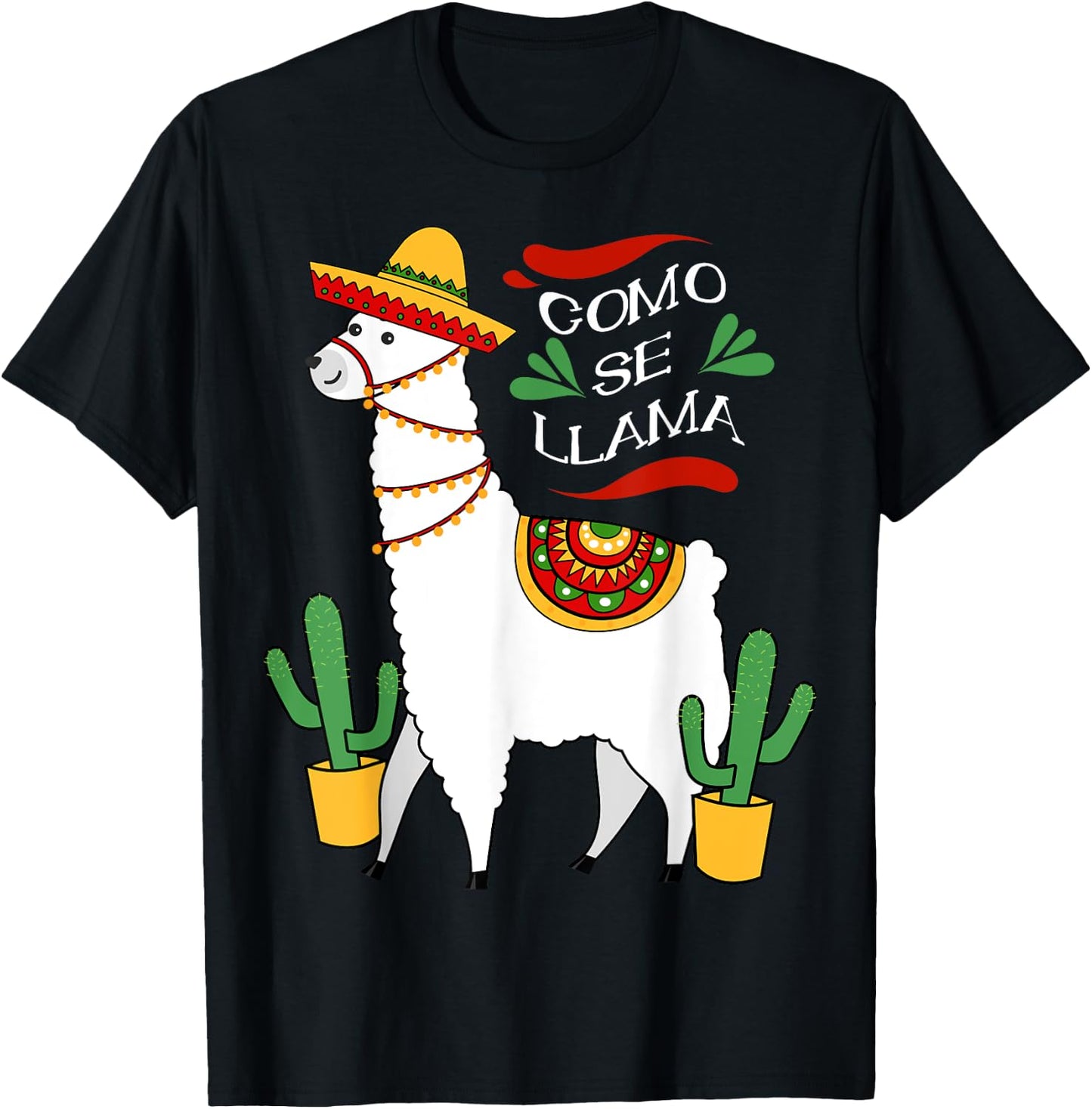 Como Se Llama Cactus Cute Cinco De Mayo Drink Shirt T-Shirt - T-Shirt | Black