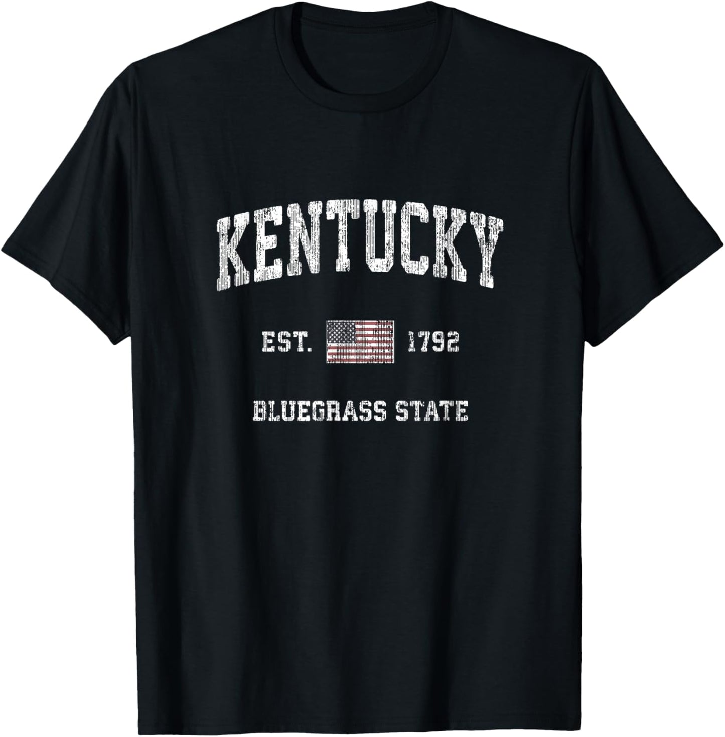 Kentucky KY Vintage Sports Design American Flag T-Shirt - T-Shirt | Black