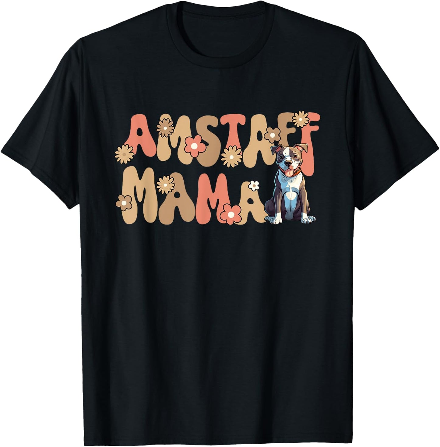 American Staffordshire Terrier World's Best Amstaff Mama T-Shirt - T-Shirt | Black