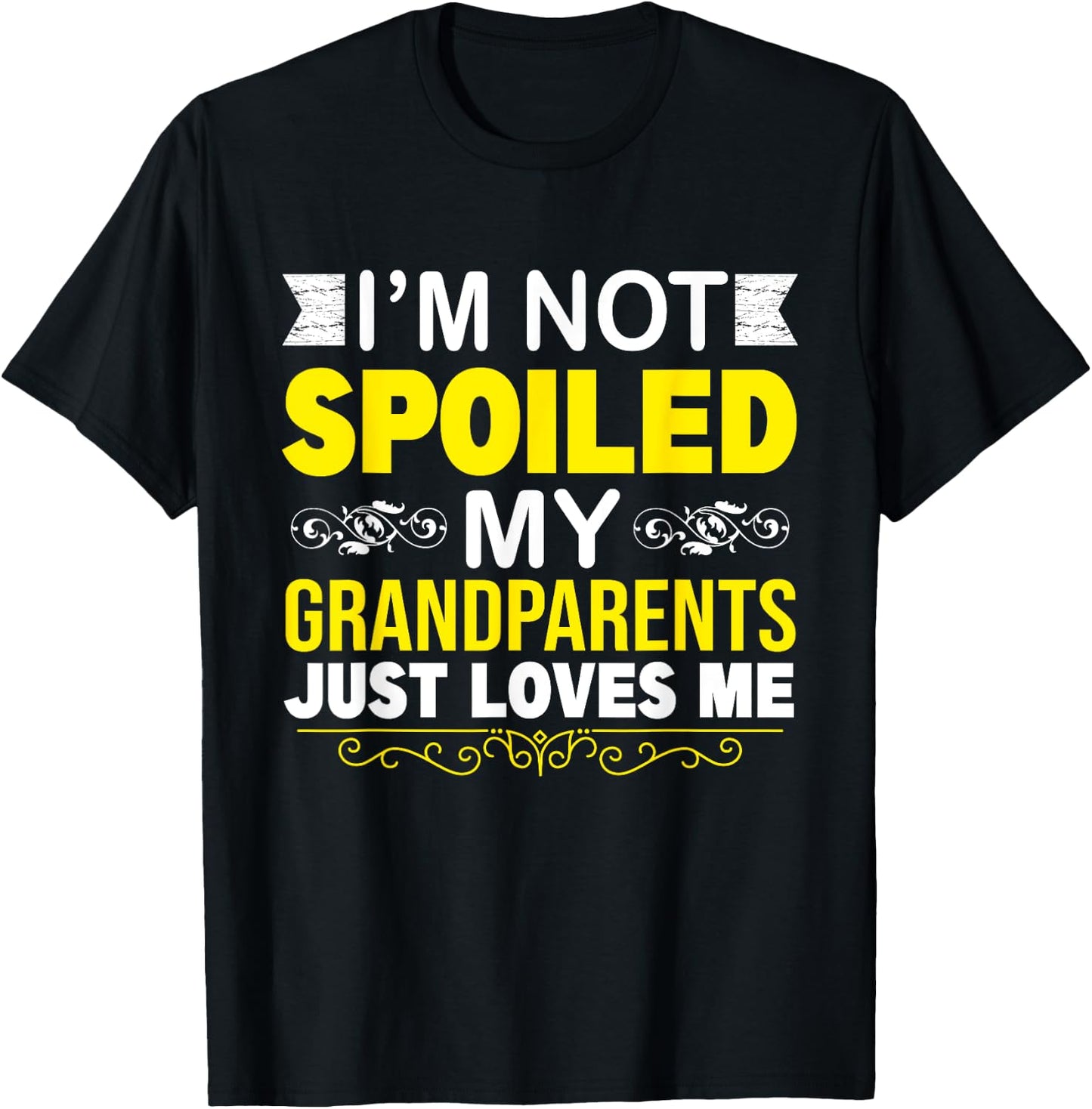 Cute Spoiled Grandson Grandma Grandpa T-Shirt - T-Shirt | Black