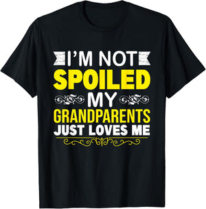 Cute Spoiled Grandson Grandma Grandpa T-Shirt - T-Shirt | Black