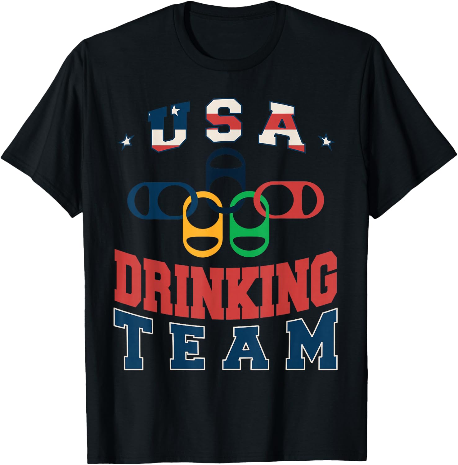 USA Drinking Team Beer Party Memorial Day American Flag T-Shirt - T-Shirt | Black