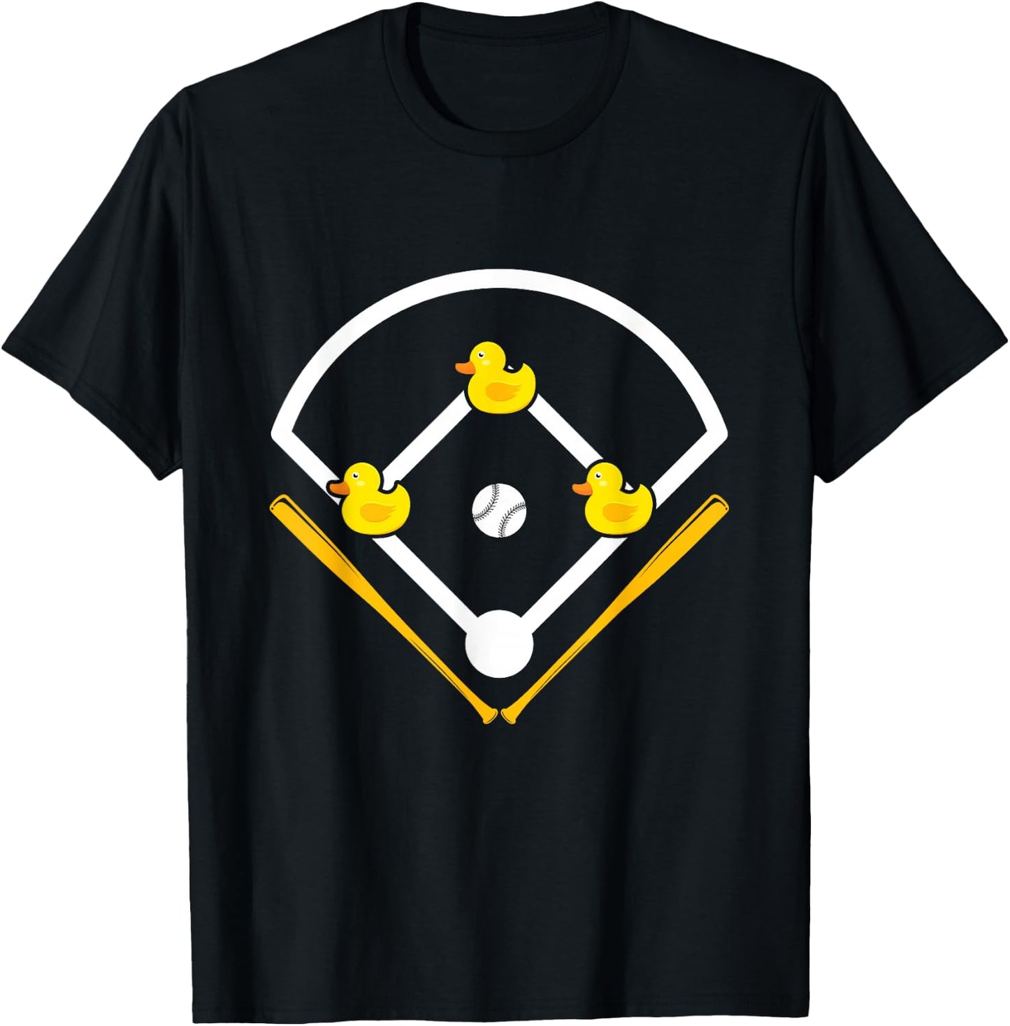 Ducks on the pond Design for a Baseball expert T-Shirt - T-Shirt | Black