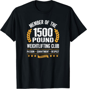 1500 Pound Club Shirt Strong Men and Women Gym T-Shirt - T-Shirt | Black