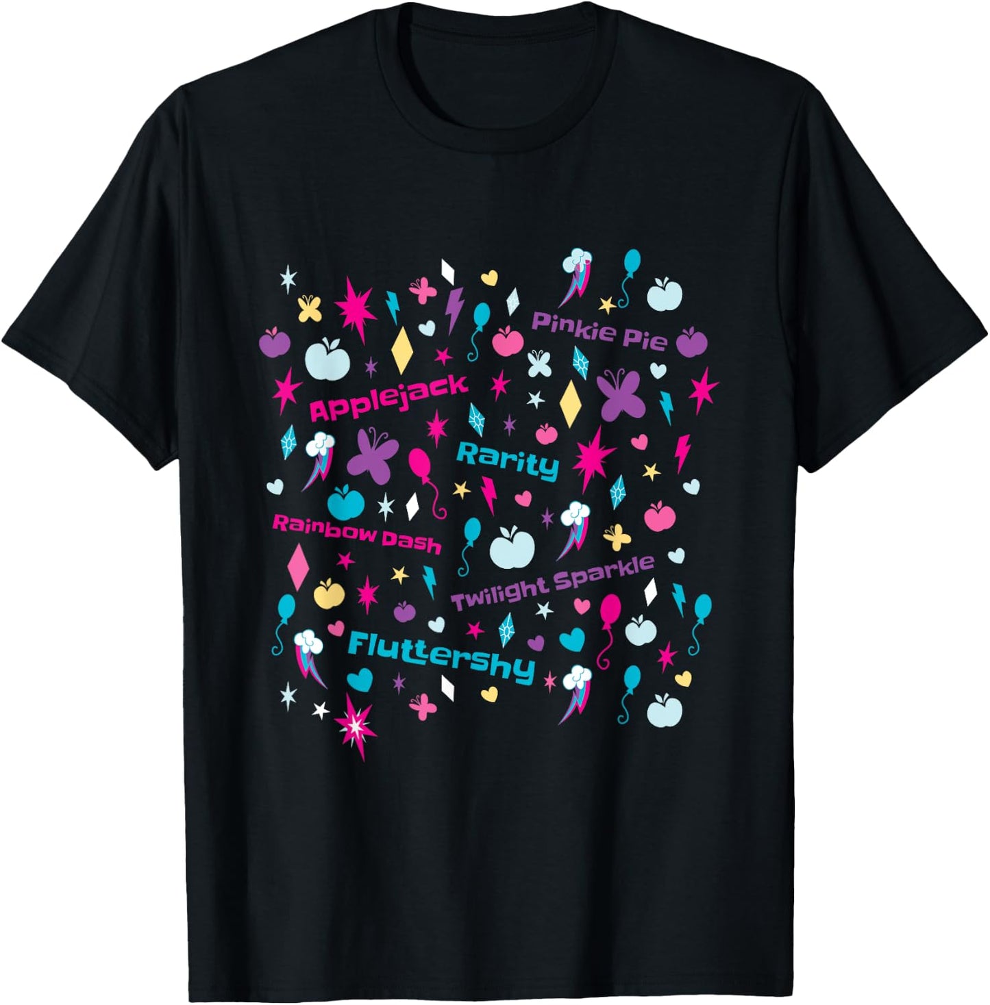 My Little Pony Cutie Marks Montage T-Shirt - T-Shirt | Black