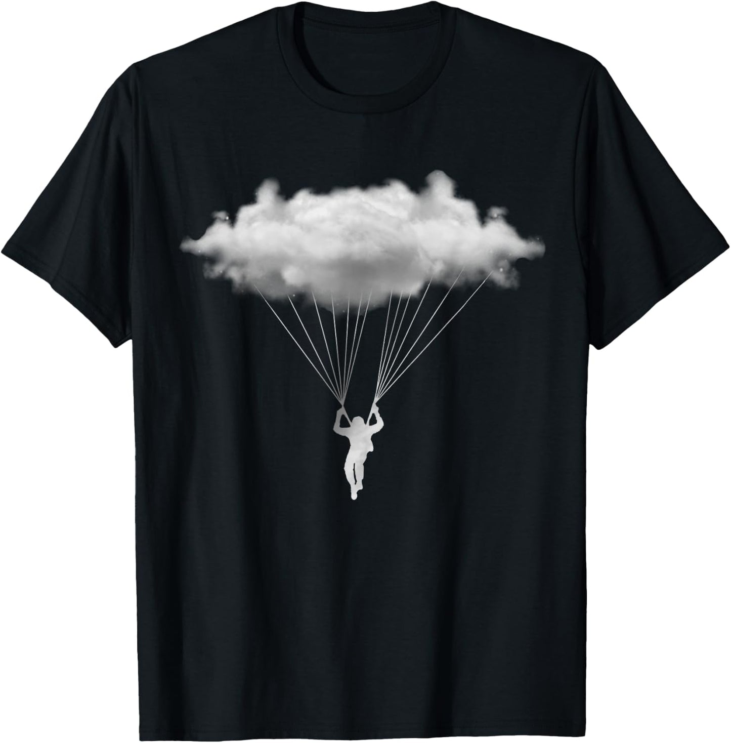 Cloud Paragliding Paraglider Skydiving Gifts Clouds T-Shirt - T-Shirt | Black