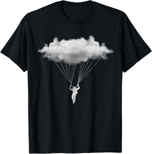 Cloud Paragliding Paraglider Skydiving Gifts Clouds T-Shirt - T-Shirt | Black