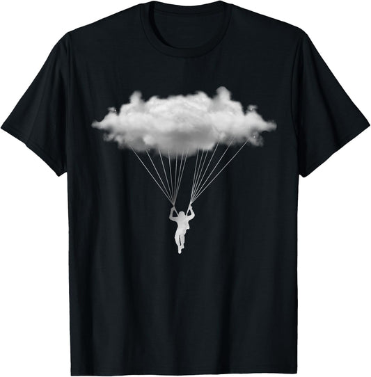 Cloud Paragliding Paraglider Skydiving Gifts Clouds T-Shirt - T-Shirt | Black