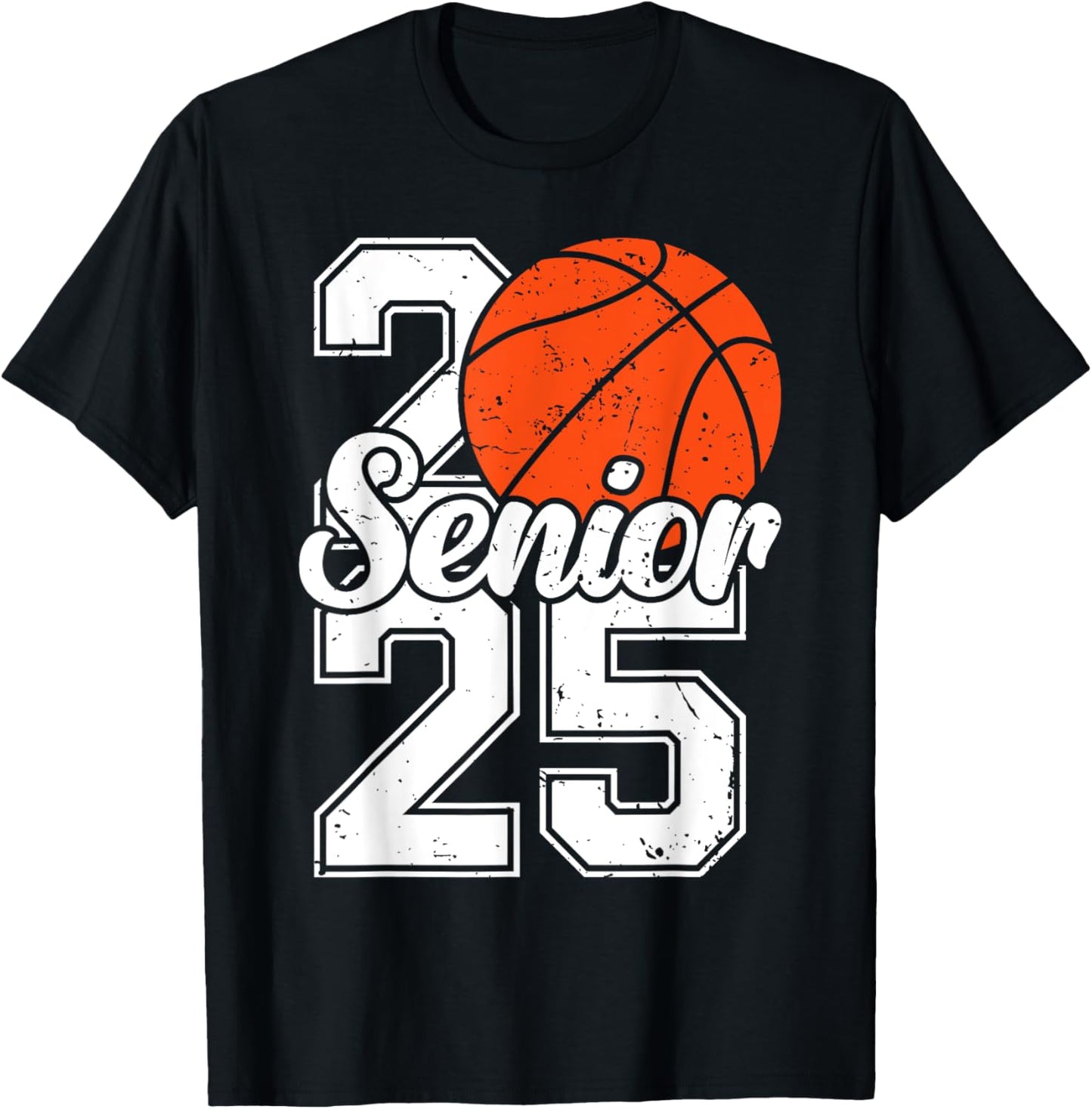Seniors 25 Graduation Basketball Player Funny Class of 2025 T-Shirt - T-Shirt | Black