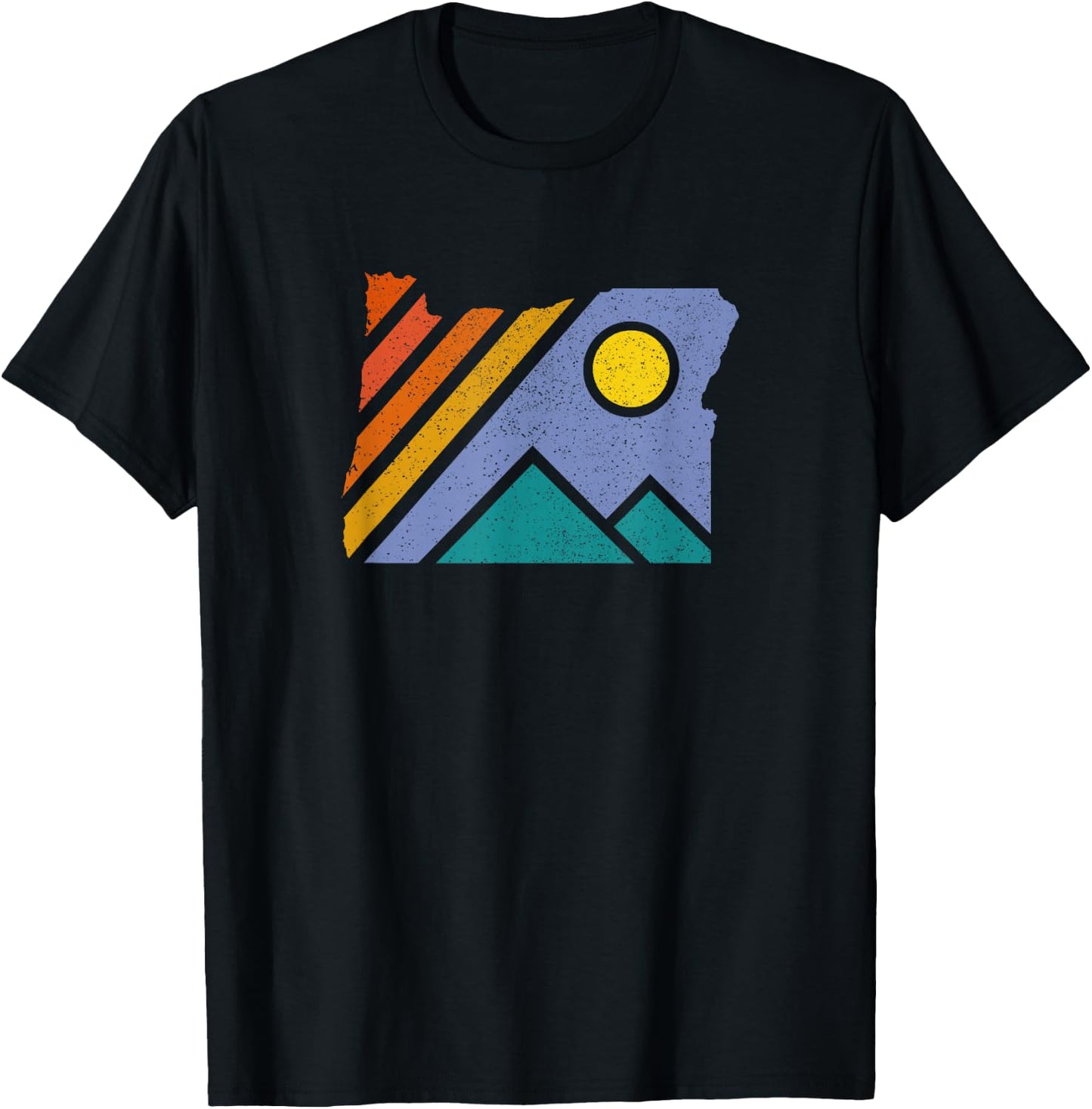 Retro Vintage Oregon Throwback Mountains Shirt and Gift T-Shirt - T-Shirt | Black