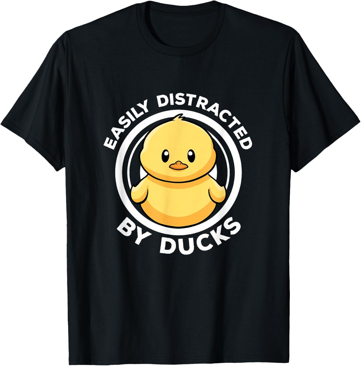 Easily Distracted By Ducks I Love Duck Lovers Funny Duck T-Shirt - T-Shirt | Black