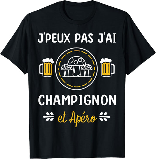 Je peux pas j'ai Mushroom T-Shirt - T-Shirt | Black
