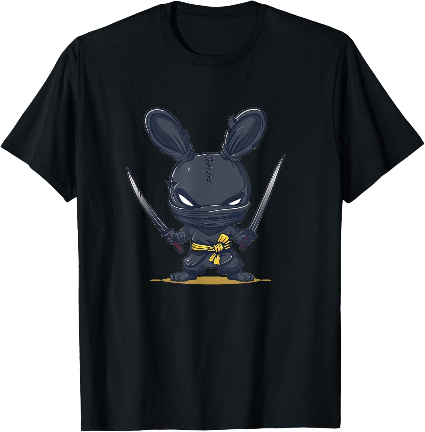 Pretty Ninja Bunny Logo for a Playful and Samurai Vibe T-Shirt - T-Shirt | Black