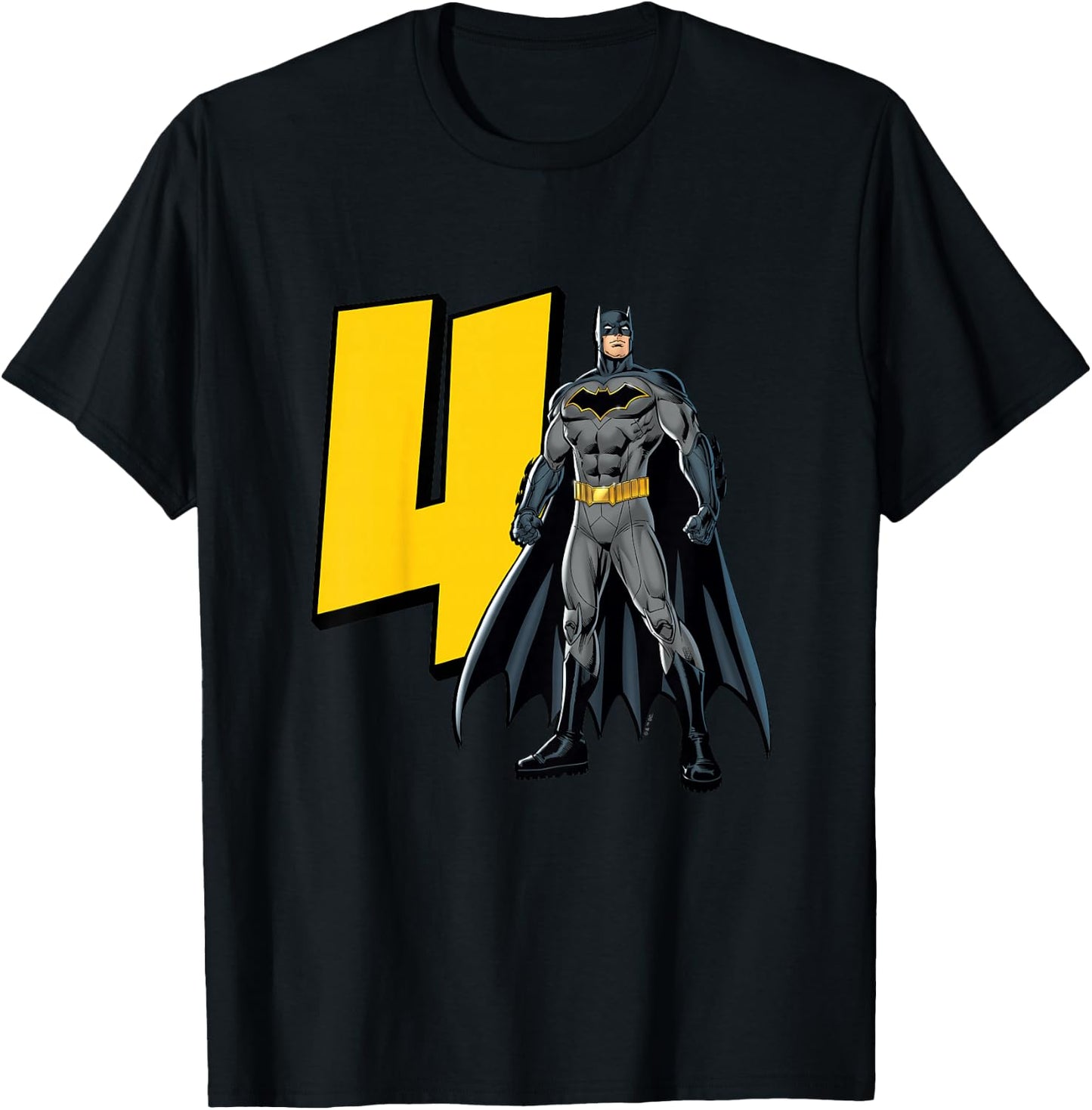 Kids Batman Super Hero 4th Birthday T-Shirt - T-Shirt | Black