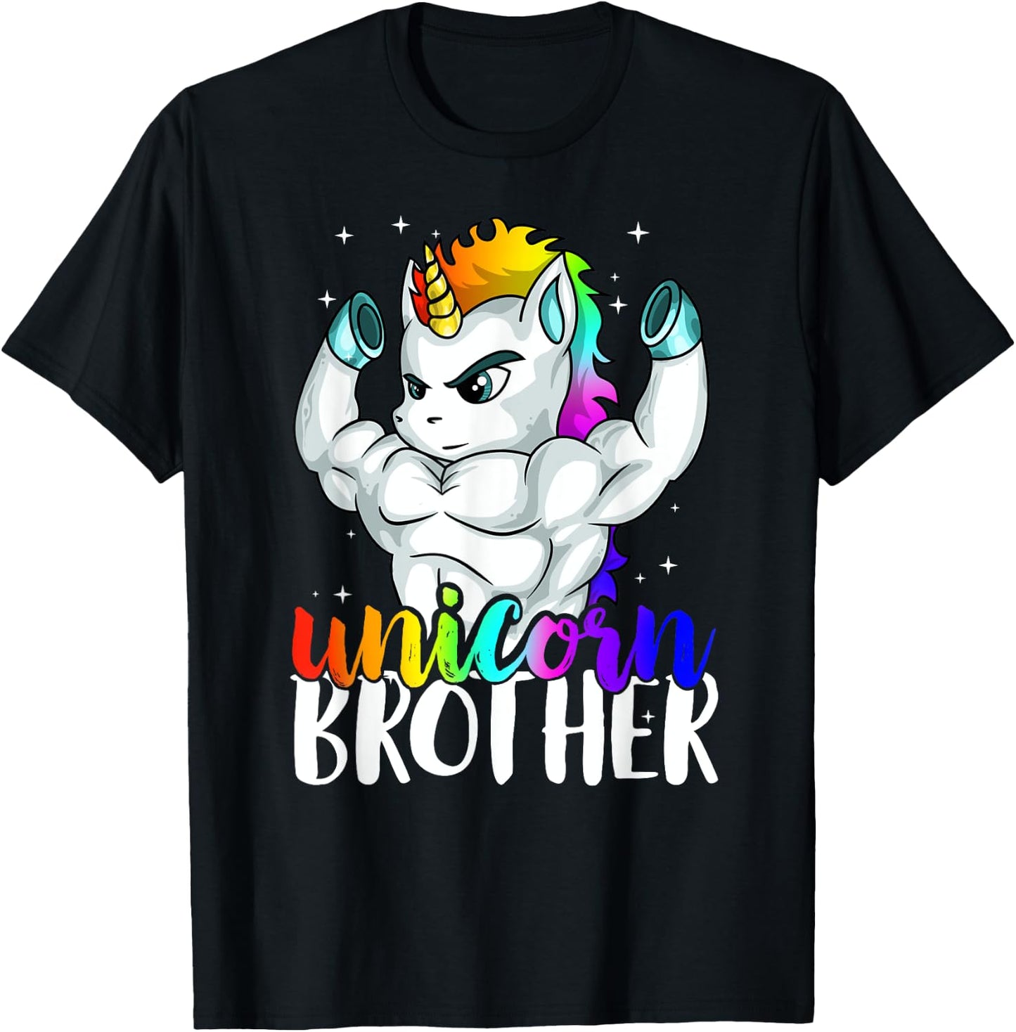 Unicorn Brother Sister to Big Bro Brothercorn Christmas Gift T-Shirt - T-Shirt | Black