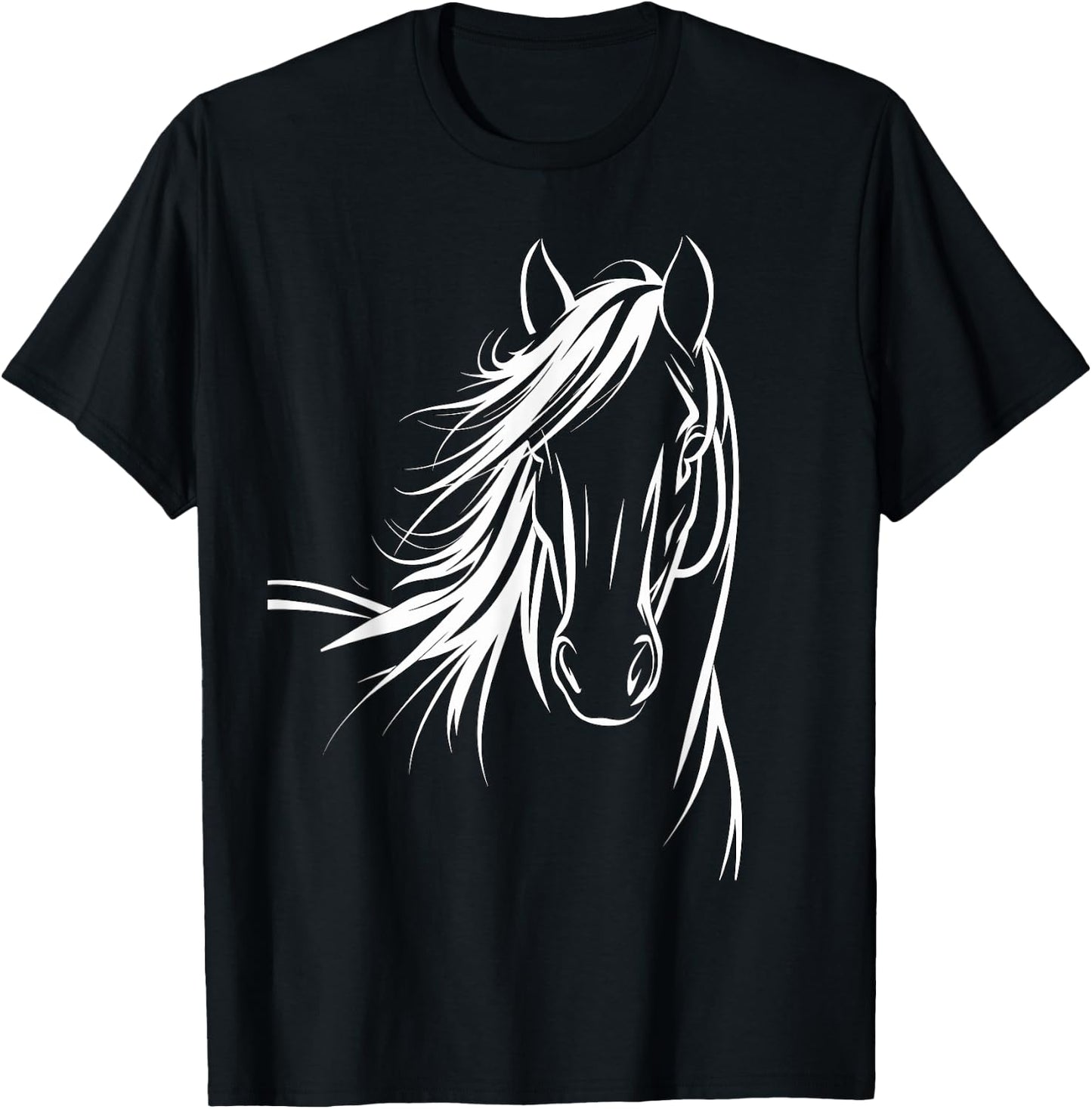 Magical and Funny Horse lover Gifts -Kids, Girls Horse Silhouette Graphic , Black, Small, Short Sleeve T-Shirt - T-Shirt | Black